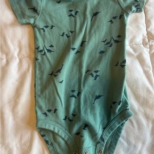 Teal Dinosaur Kids tee onesie